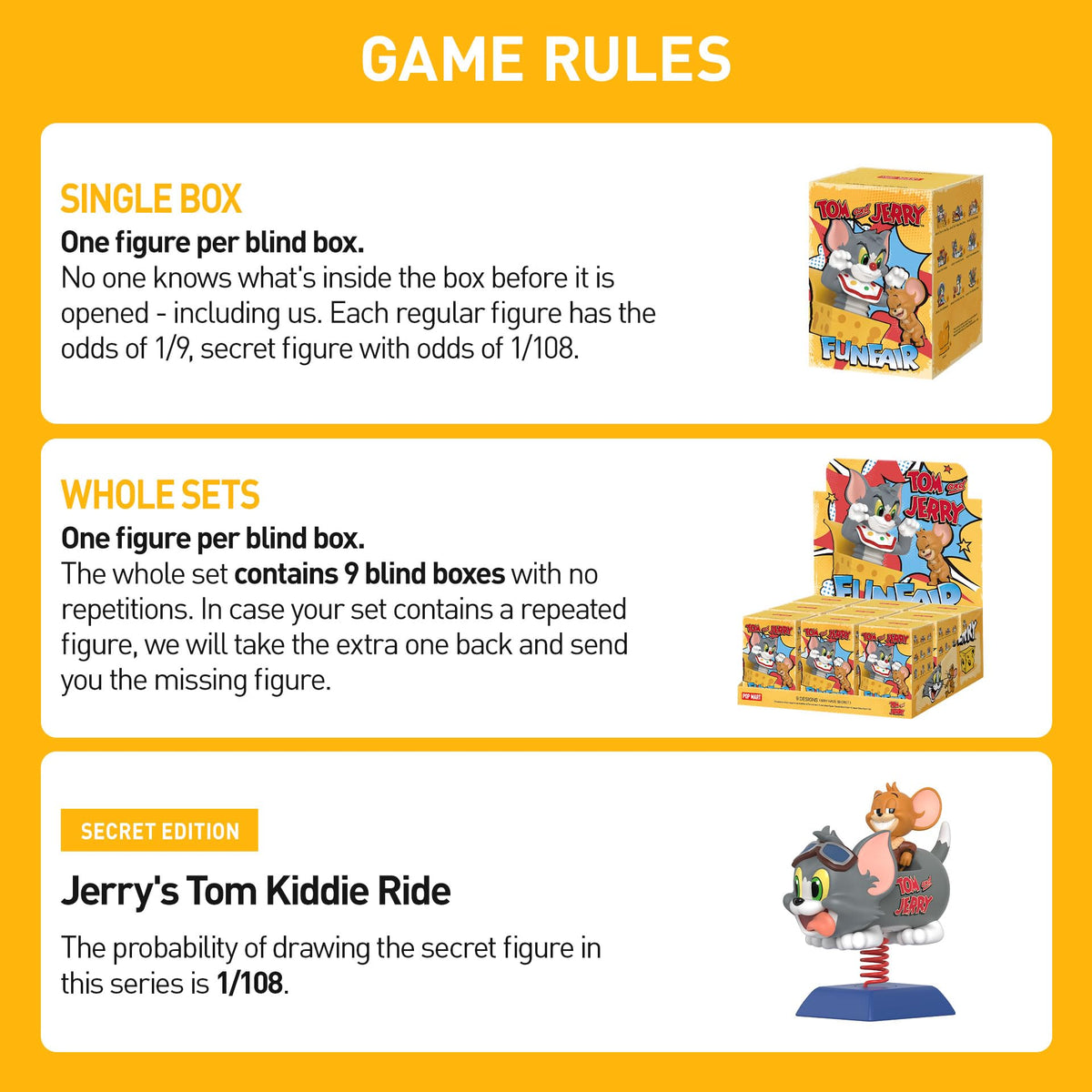 Tom and Jerry Funfair blind box figure adds playful decor to any room.