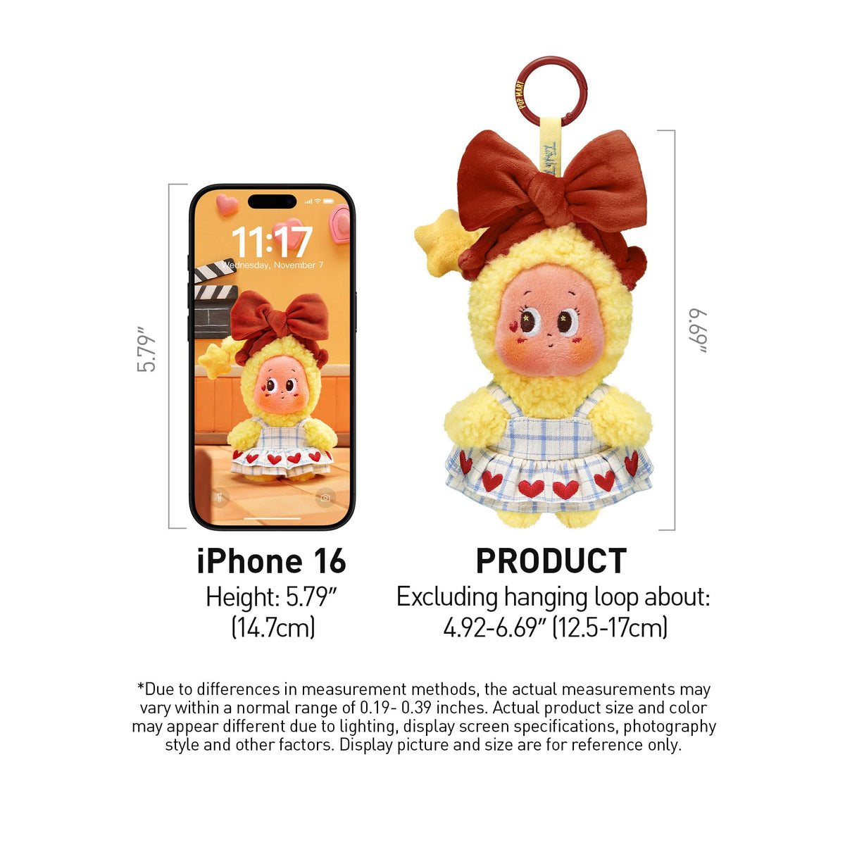 POP MART Twinkle Twinkle plush pendant on a display shelf for home decor.