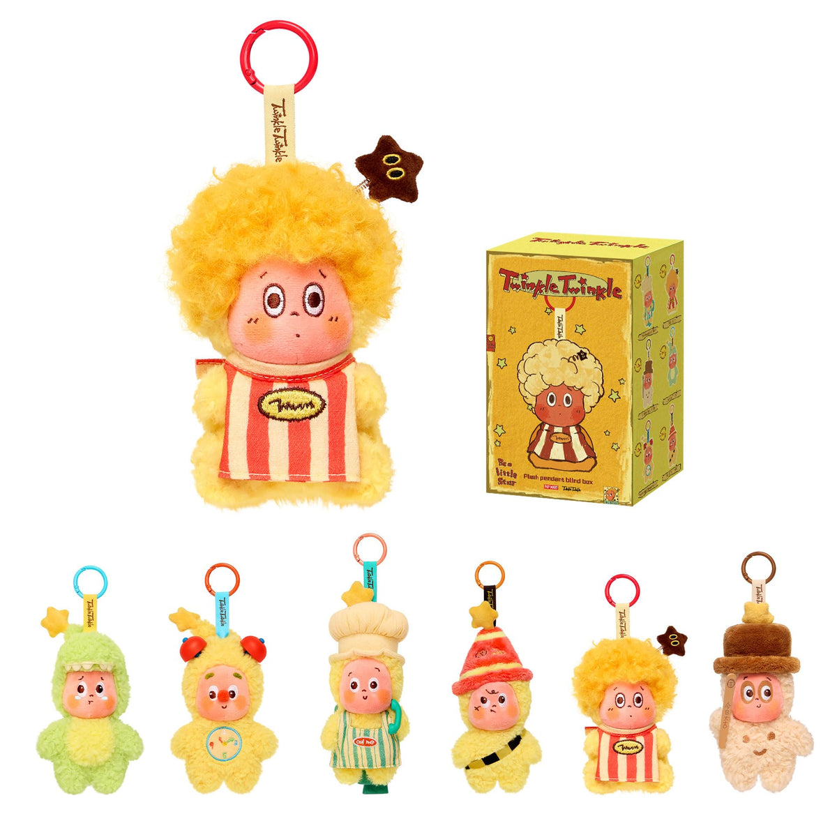 POP MART Twinkle Twinkle plush pendant with a cute face for desk decor.