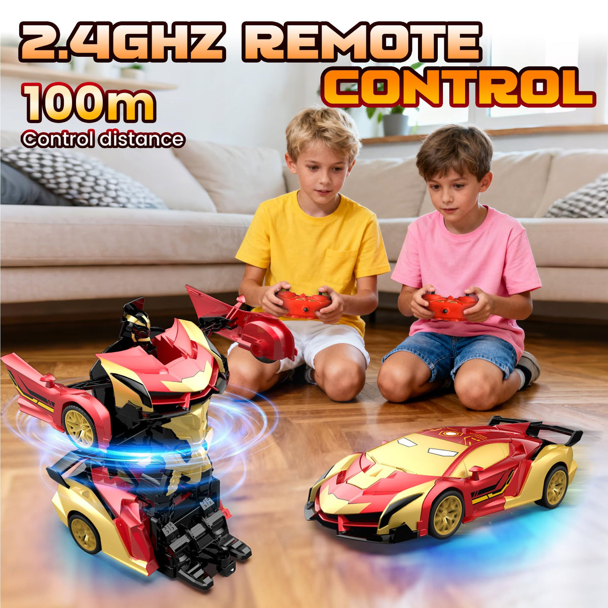 POPOOO Durable ABS body resists bumps during fast car or robot action.