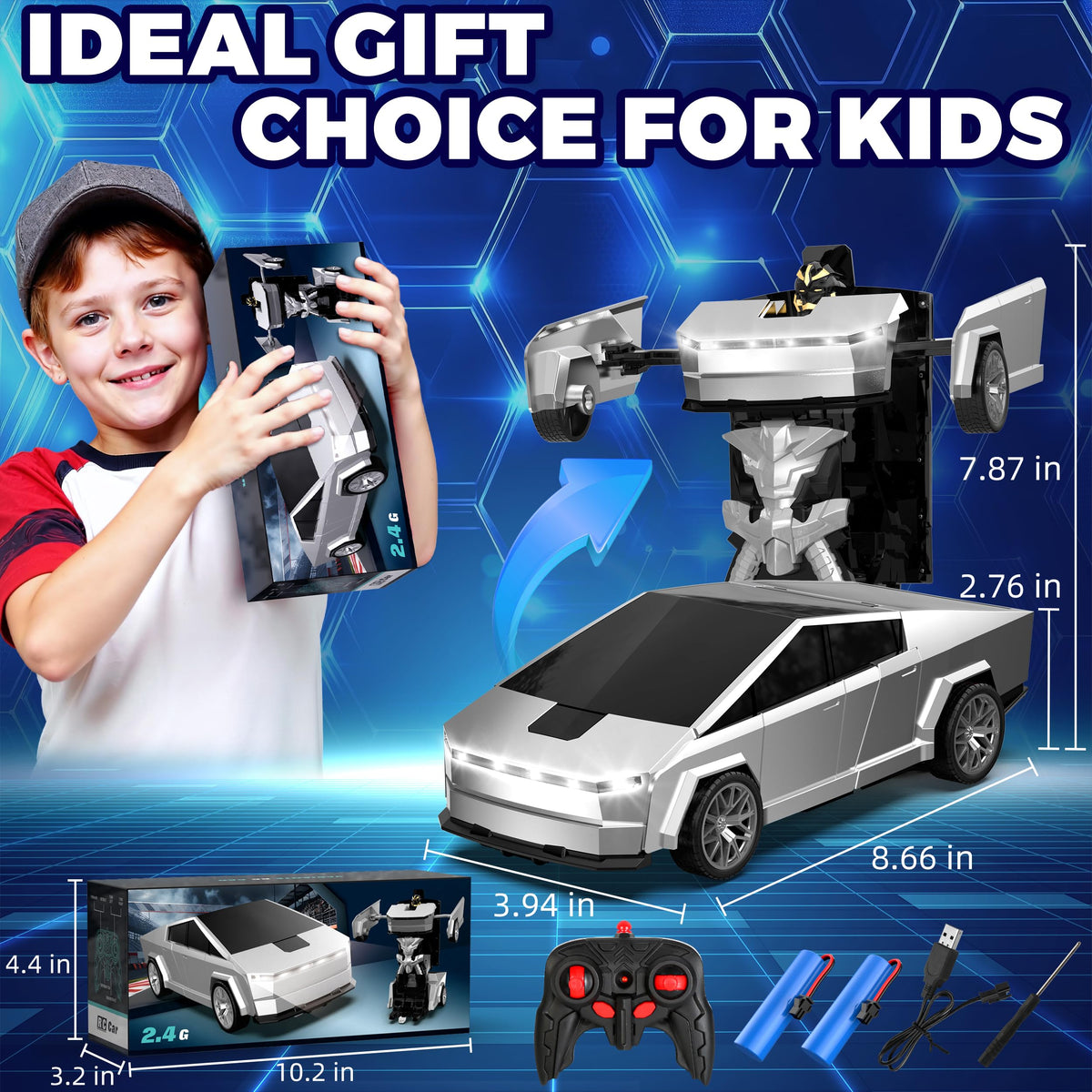 POPPLAYING RC Cyber Pickup Truck in robot mode sparks action-packed play sessions.