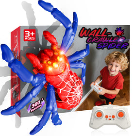 POPPLAYING wall-climbing spider robot securely grips walls for gravity-defying play.