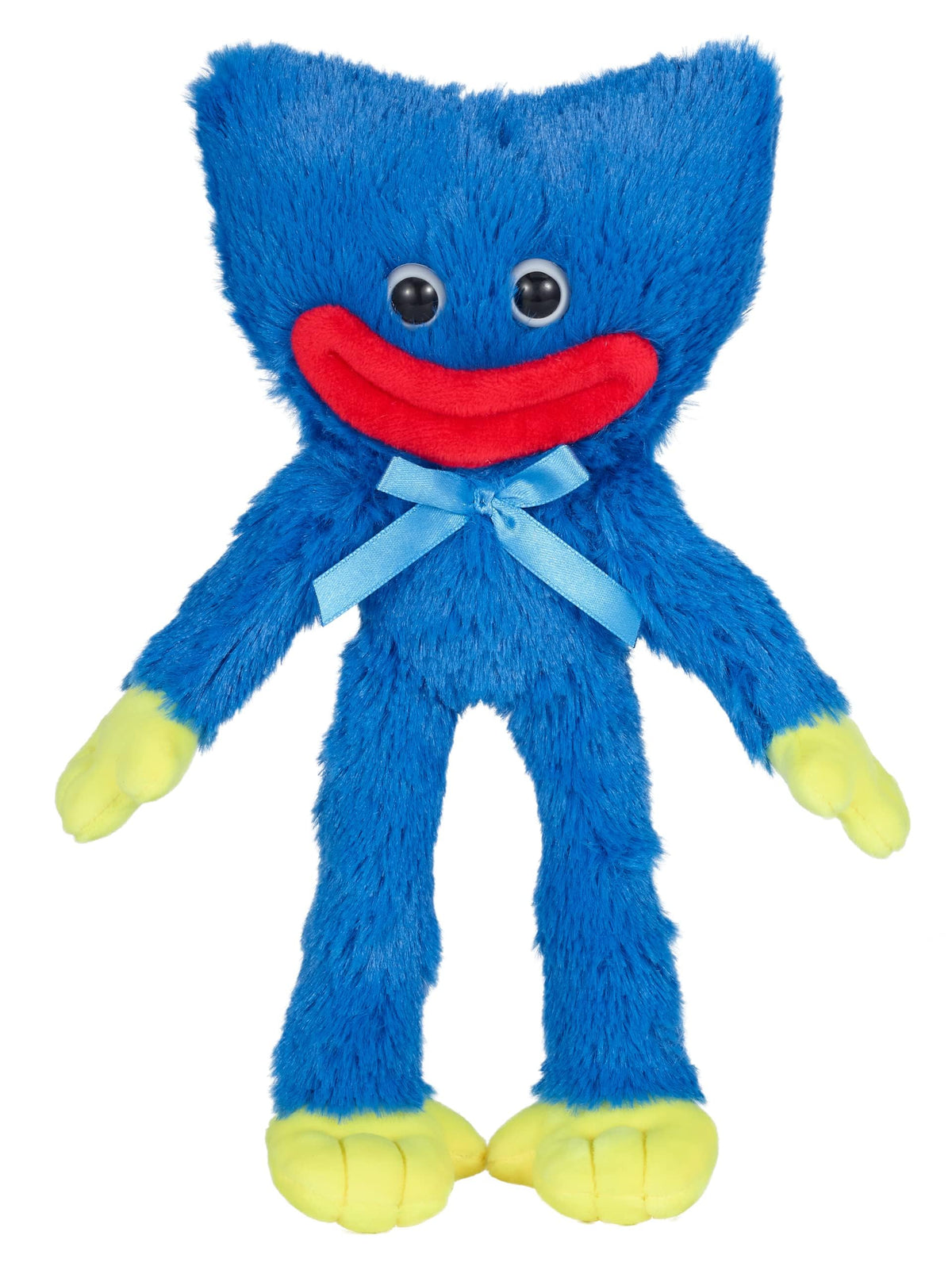 Poppy Playtime Huggy Wuggy plush embroidery detail highlights durability and color.