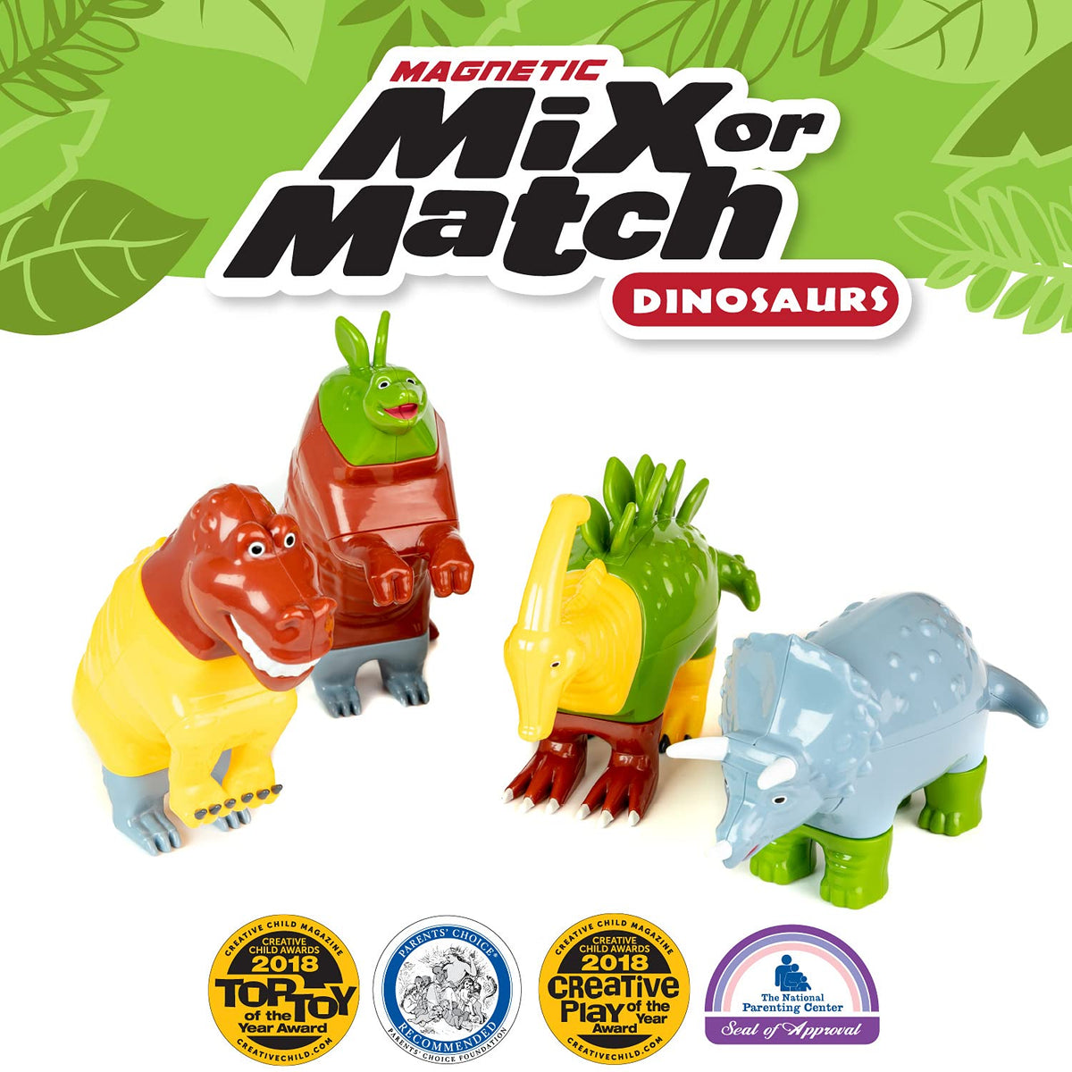 Popular Playthings dinosaur magnets for easy assembly during learning playtime