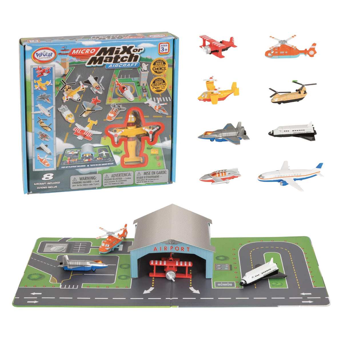 Popular Playthings magnetic aircraft set for versatile play and early motor skill development.