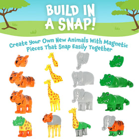 Popular Playthings Magnetic Animals assembly-puzzle for hands-on 3D building