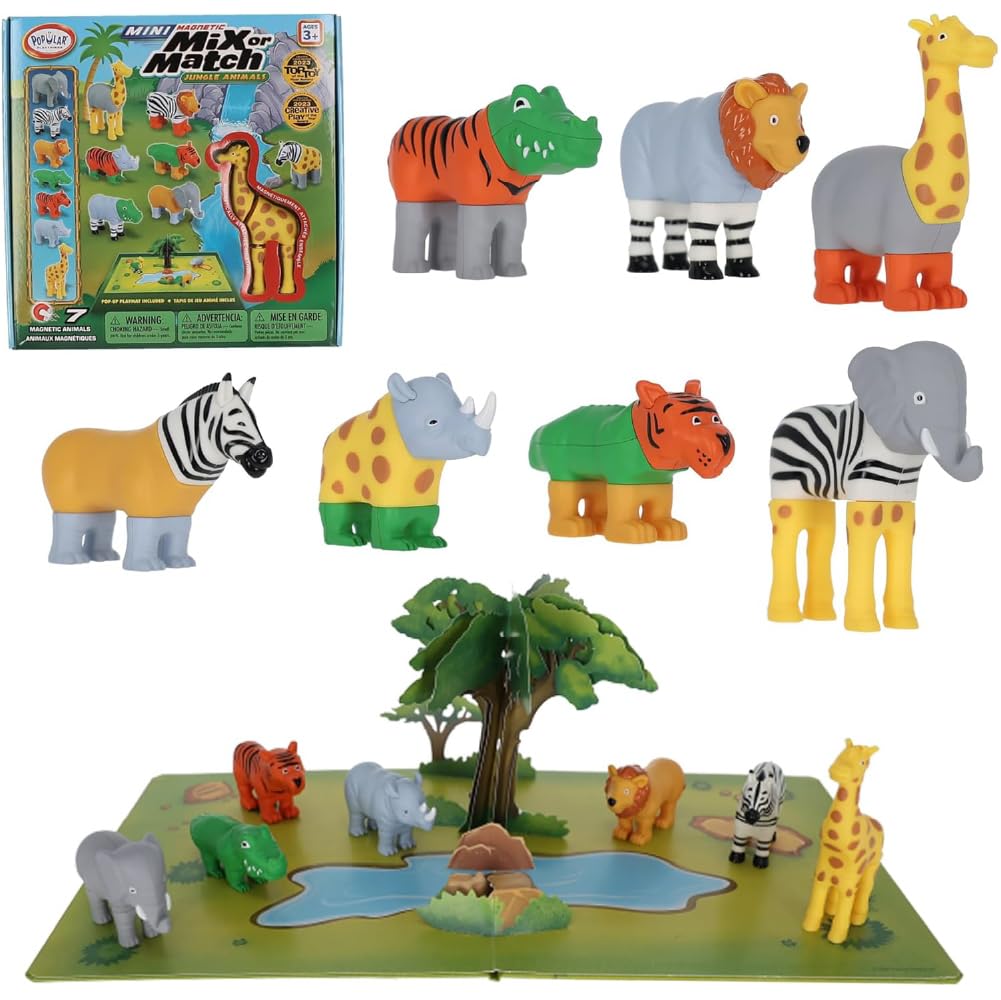 Popular Playthings Magnetic Animals Lion: sturdy magnets for safe, engaging toddler assembly.
