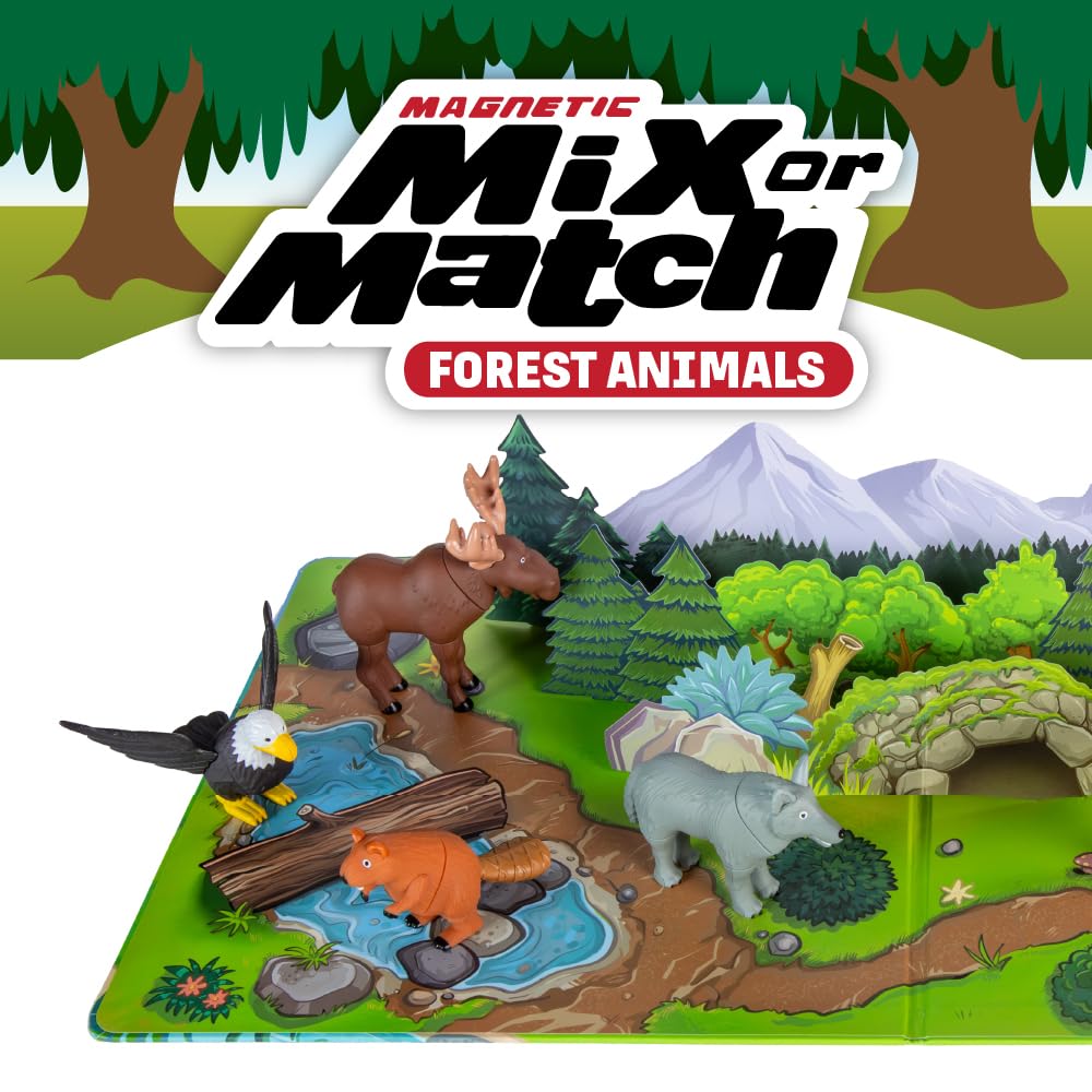 Popular Playthings Magnetic Animals wolf figure supports color-moding puzzle play