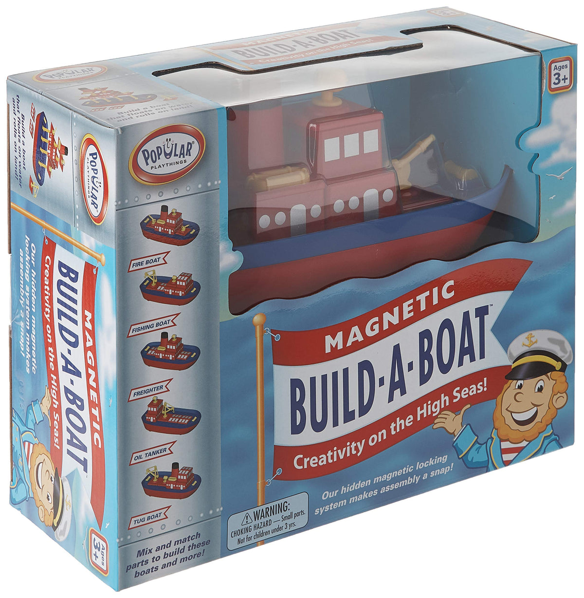 Popular Playthings magnetic build-a-boat floating-in-bath for bath-time fun