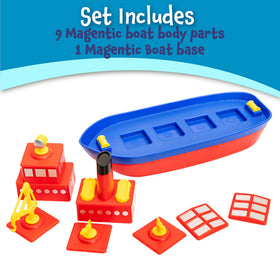 Popular Playthings magnetic build-a-boat chunky-pieces are toddler-friendly for little hands