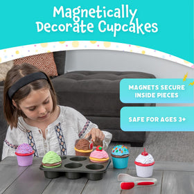 Popular Playthings magnetic cupcakes provide satisfying stacking play that supports hand-eye coordination.