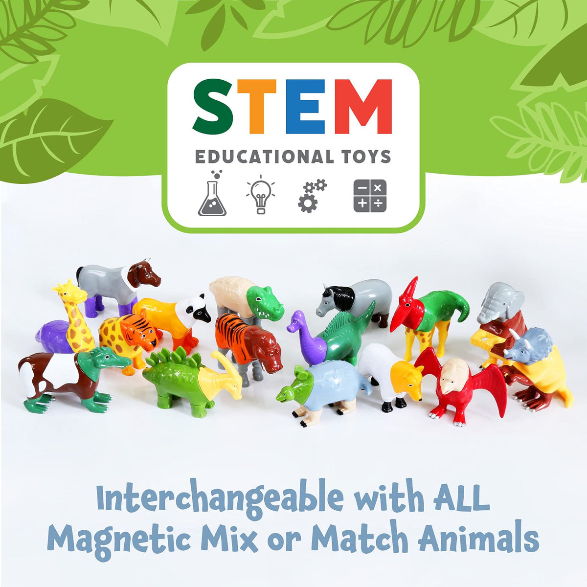 Popular Playthings Magnetic Dinosaurs durable construction stands up to years of play.