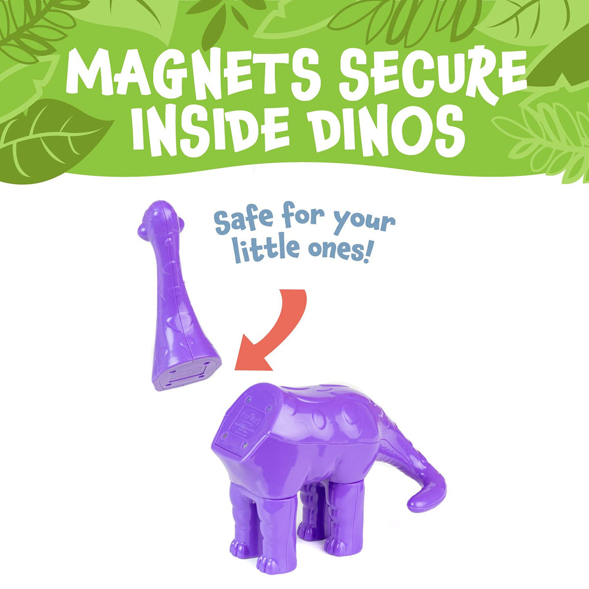 Popular Playthings Magnetic Dinosaurs large pieces designed for tiny fingers.