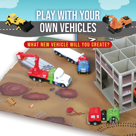 Popular Playthings bucket truck promotes cooperative play and shared construction fun.