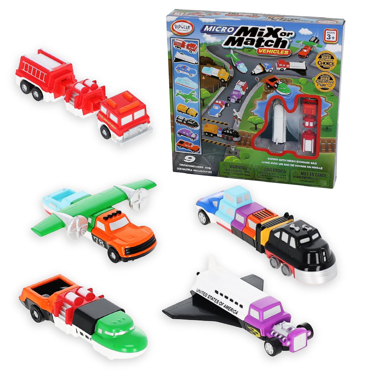 Popular Playthings magnetic vehicles city-assembly: interlocking pieces encourage creative construction.