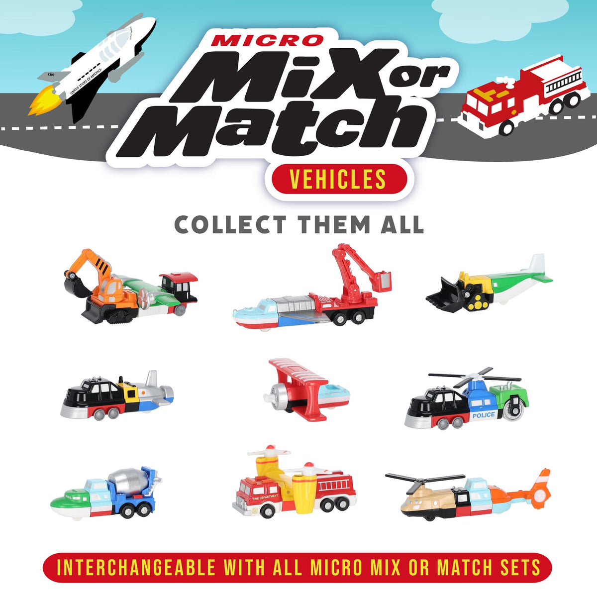 Popular Playthings magnetic vehicles 27-piece set enables diverse city-building play.