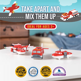 Popular Playthings magnetic helicopter offering versatile mix-and-match for early rescue stories.