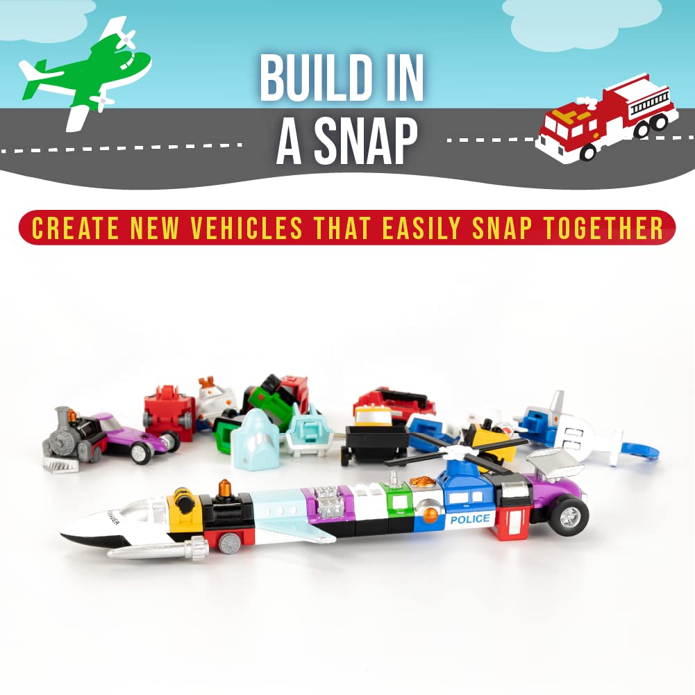 Popular Playthings magnetic helicopter for stacking with other vehicles