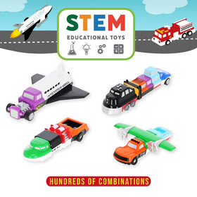 Popular Playthings magnetic vehicles mesh-bag for easy cleanup and tidy storage.