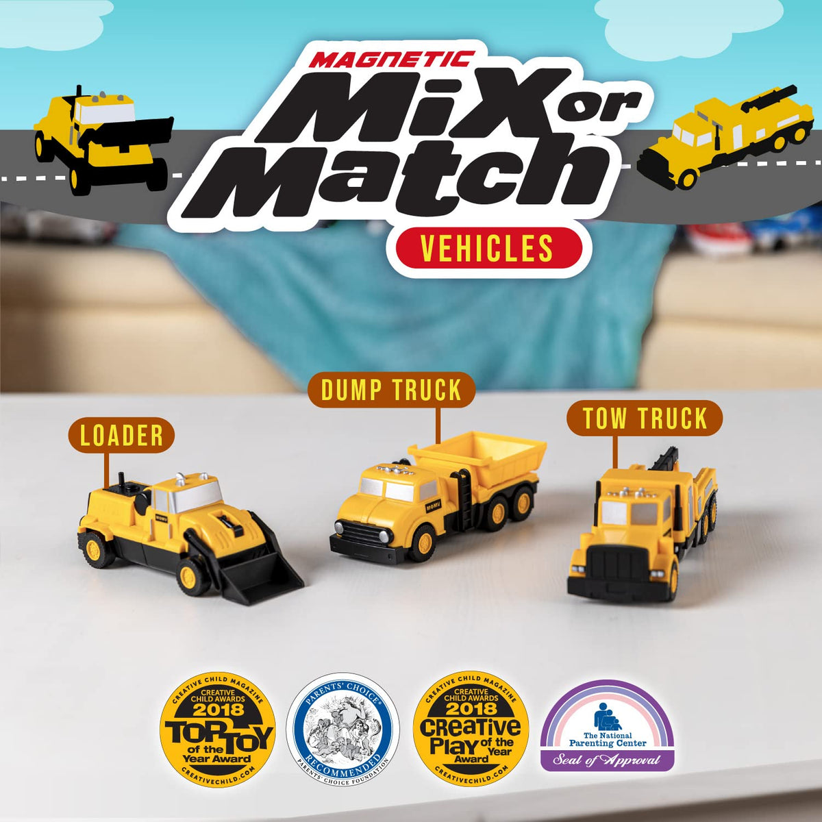Popular Playthings magnetic vehicles tow truck piece ideal for imaginative play