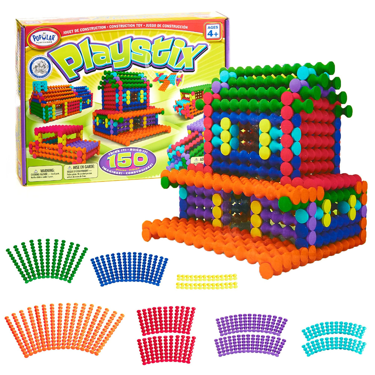 Popular Playthings Playstix assembly pieces help kids practice fine motor skills.