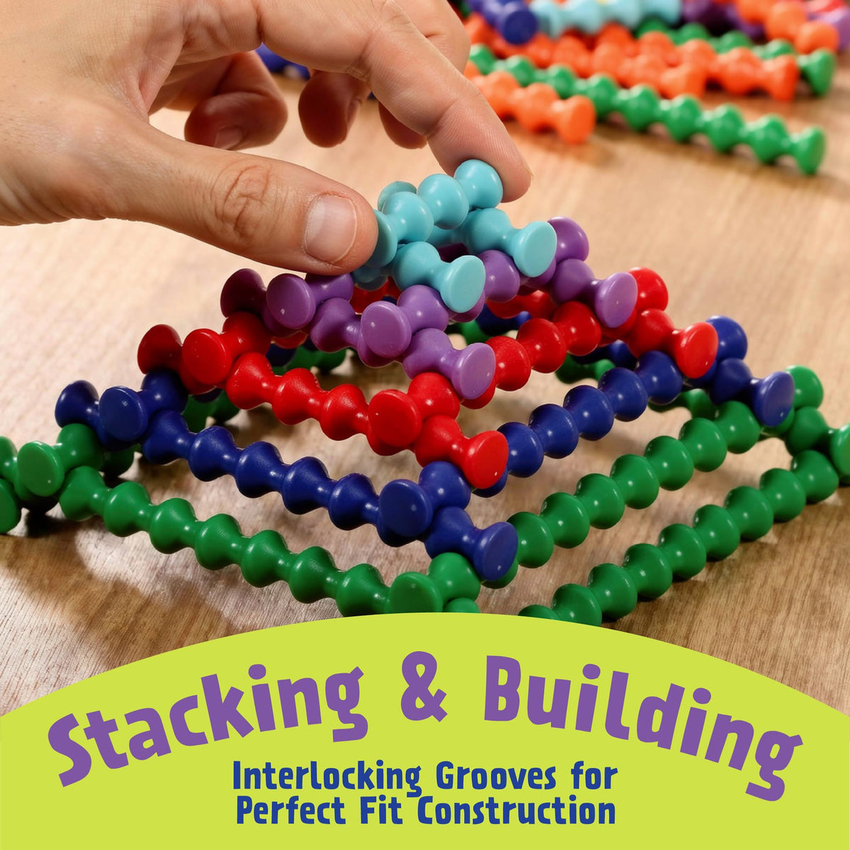 Popular Playthings Playstix build base and sticks for creative models and STEM learning