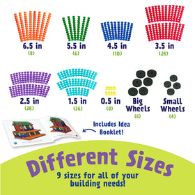 Color-coded lengths help kids match pieces and create accurate models.