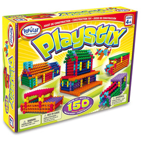 Popular Playthings Playstix idea booklet inspires guided and imaginative building sessions.