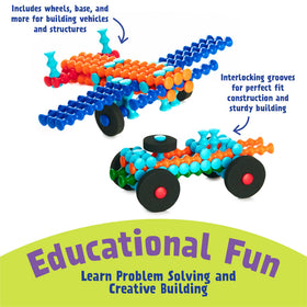 Popular Playthings Playstix wheels small and large expand vehicle creations