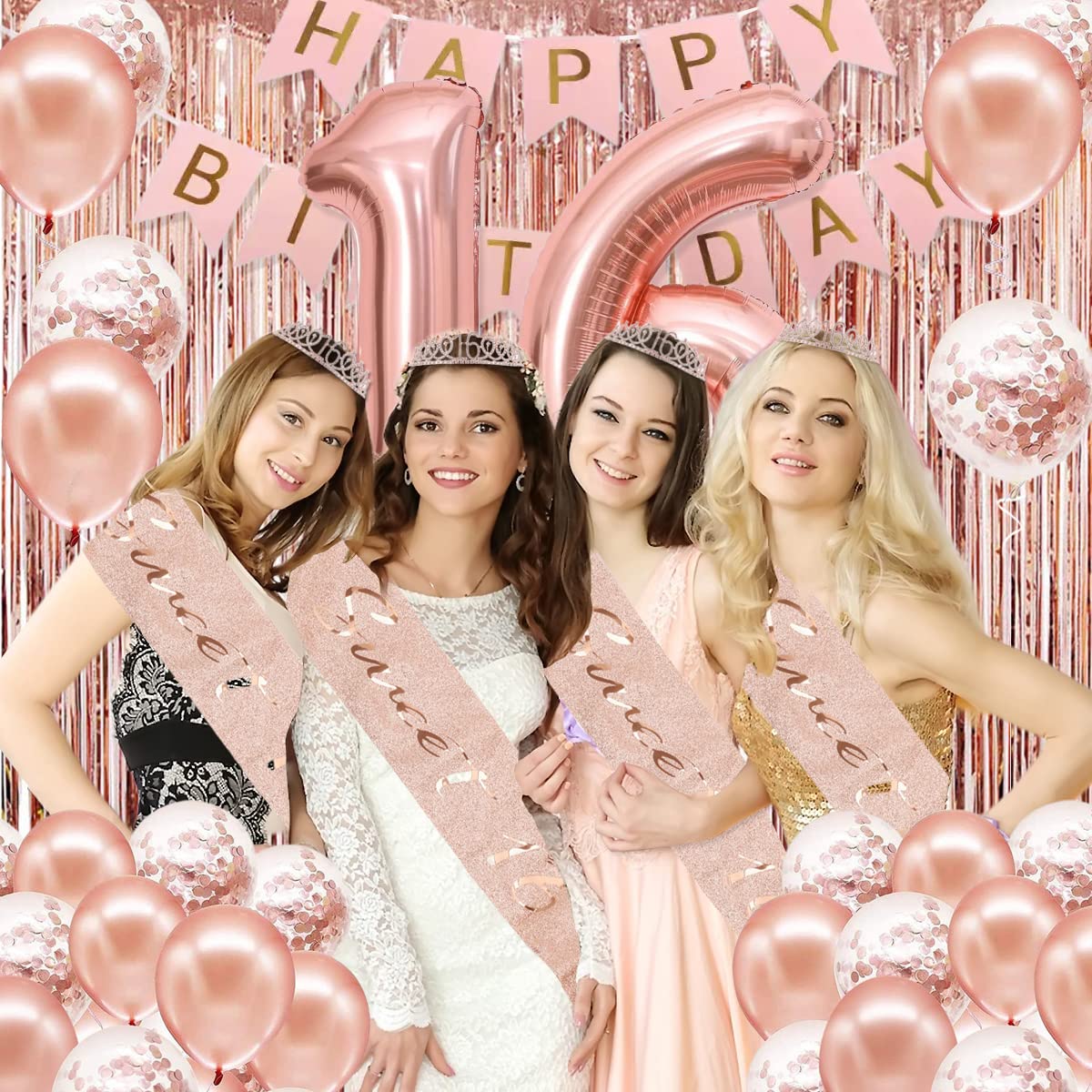 PopularLdo rose gold glitter cake topper adds instant glamour