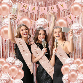 PopularLdo rose gold fringe curtain as chic photo backdrop