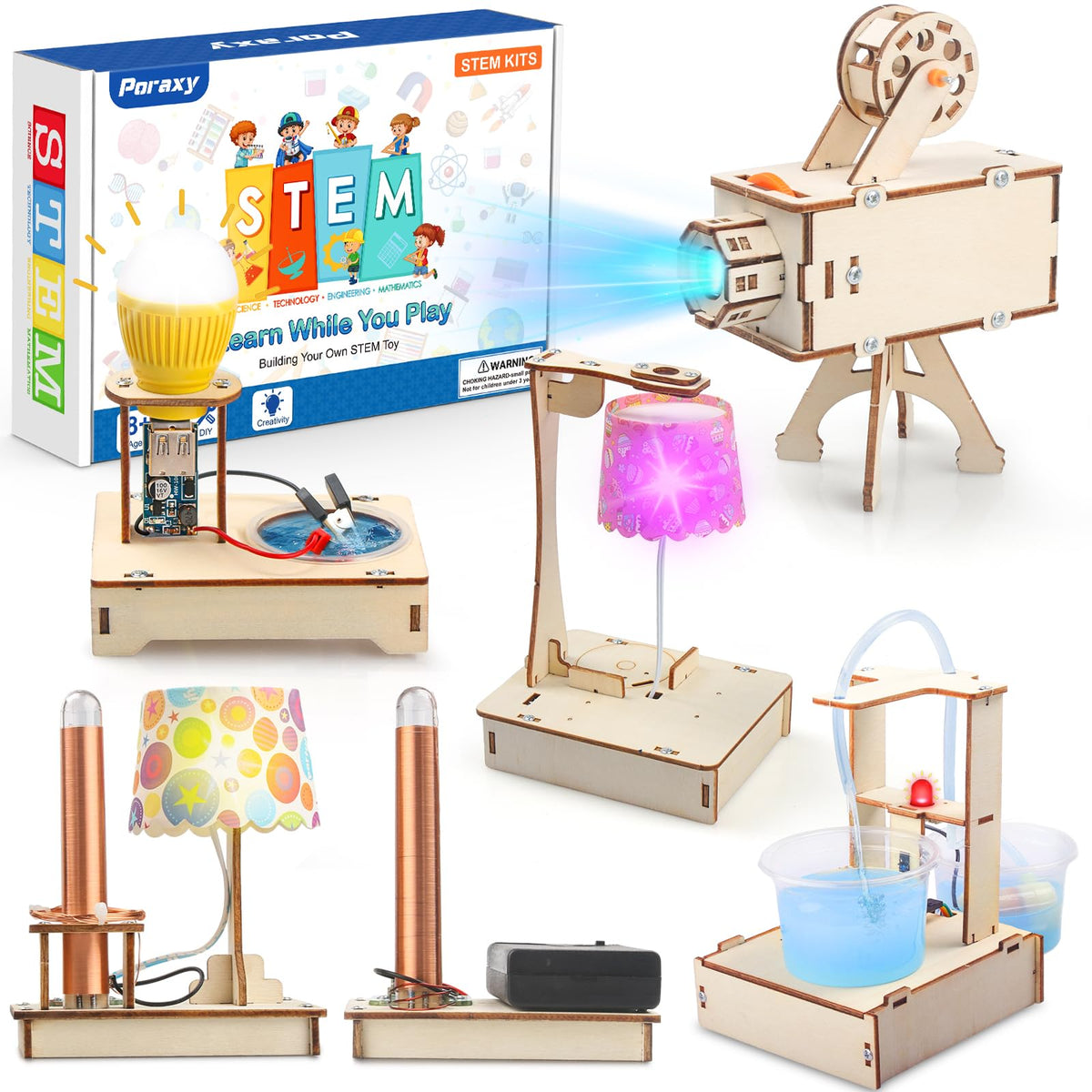 Poraxy STEM kit: assembly pieces for hands-on learning.