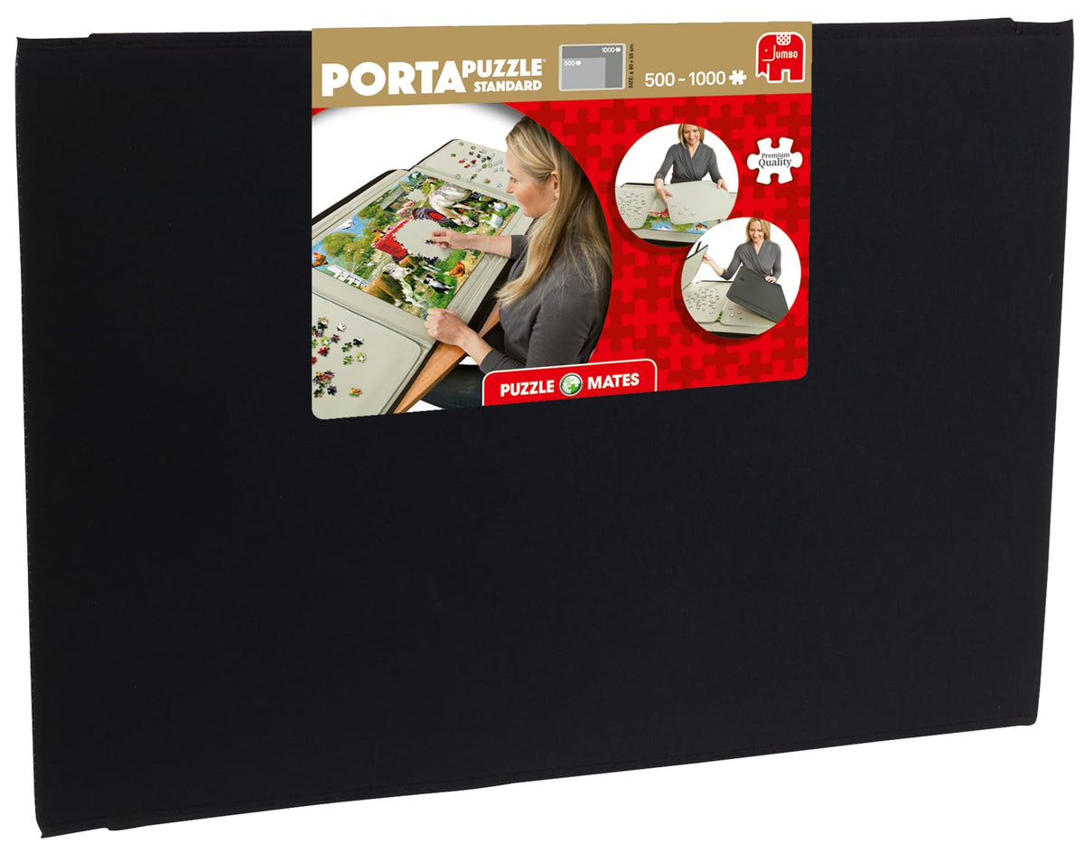 Portapuzzle Jumbo board surface keeps pieces secure during assembly