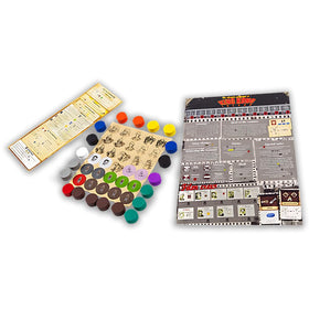Portal Games Robinson Crusoe: setup on table for cooperative play.