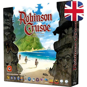 Portal Games Robinson Crusoe: island map and characters for cooperative play.