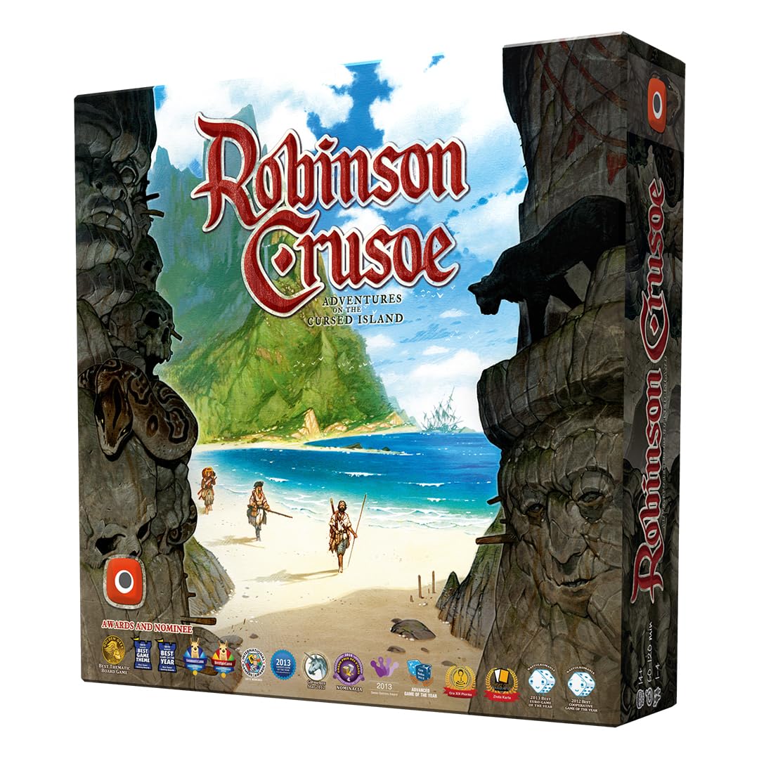 Portal Games Robinson Crusoe: seven scenarios expand replay value and story variety.