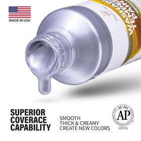 Positive Art bronze shimmer tempera bottle highlights borders with metallic glow