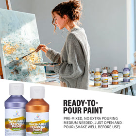 Positive Art pink rose tempera bottle offers playful metallic accents for holidays