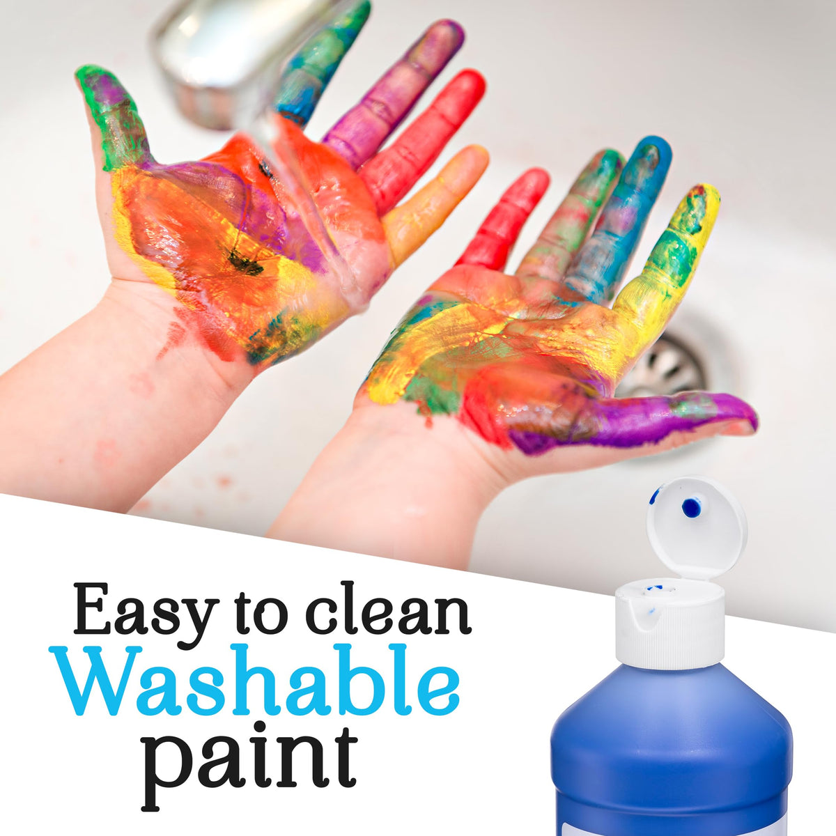 Positive Art blue bottle with vibrant pigment for kids' art
