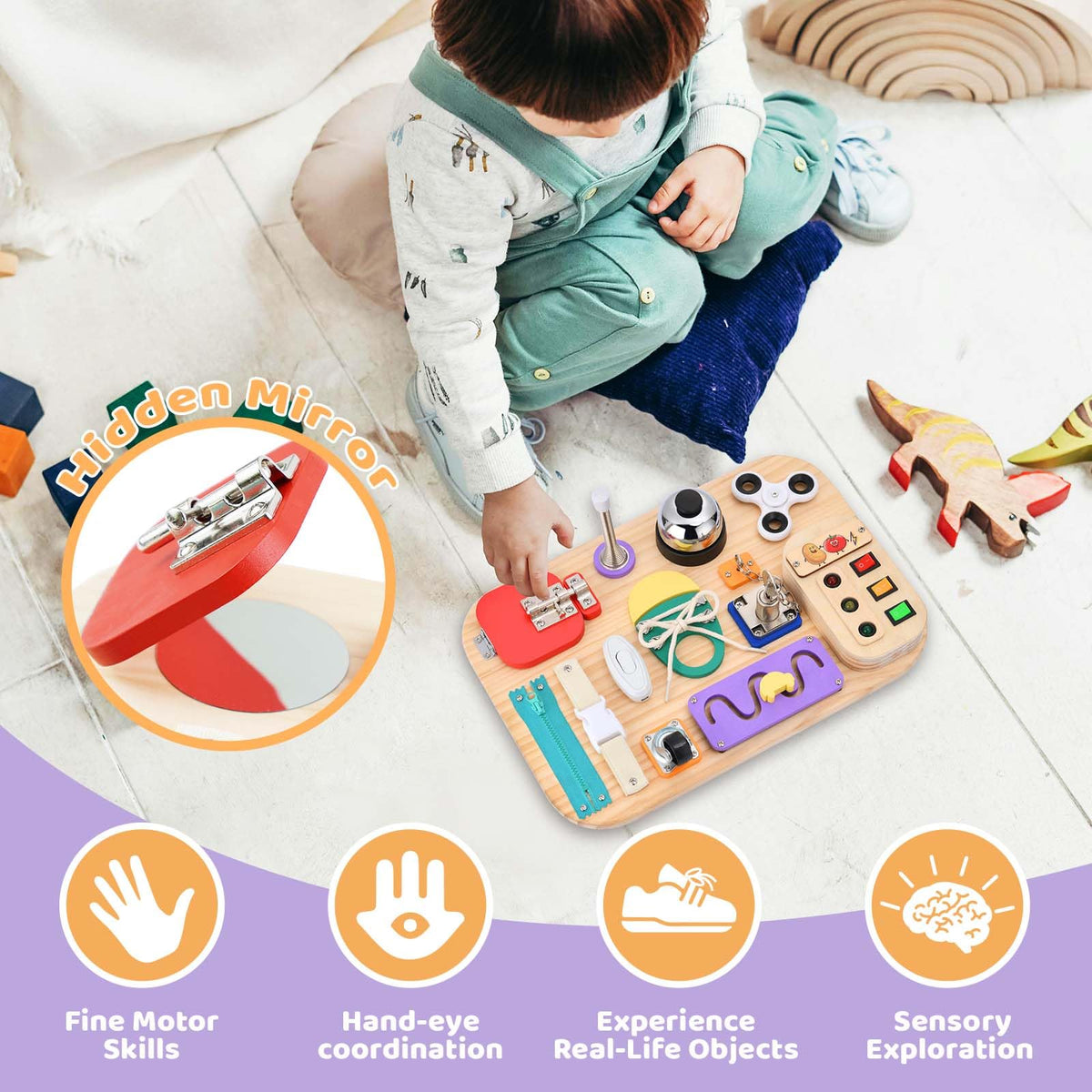 Potatomato colorful switches and buttons encourage sensory exploration