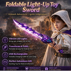 PotBrti light-up sword glows at night to heighten after-dark play.