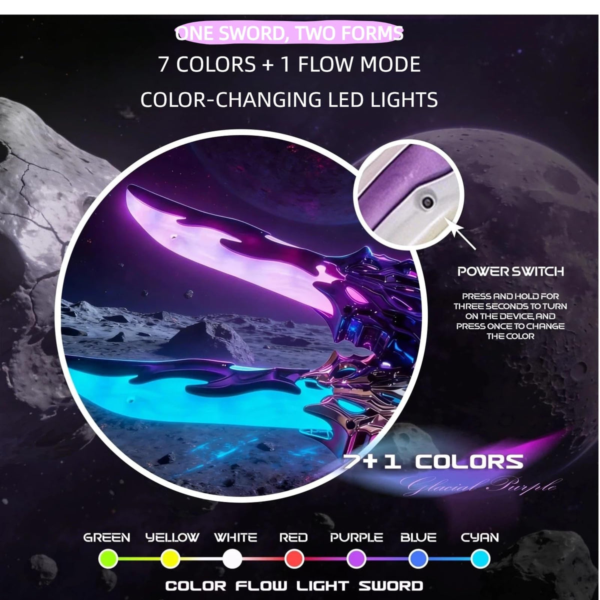 PotBrti light-up sword with built-in sound effects for immersive pretend play.