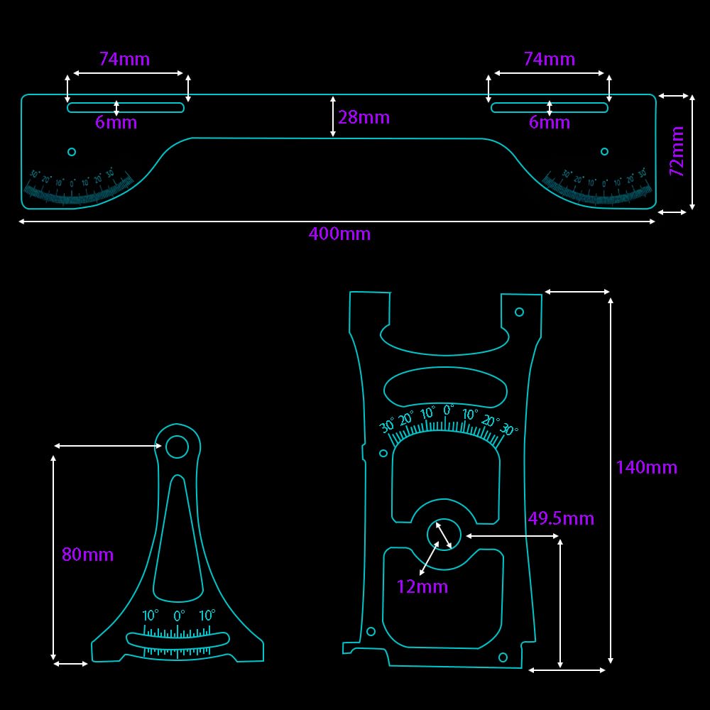 Pothyes aluminum alloy buggy setup tool for off-road chassis tuning.