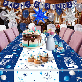 Pounira 60pcs blue silver latex balloons bring vibrant color.