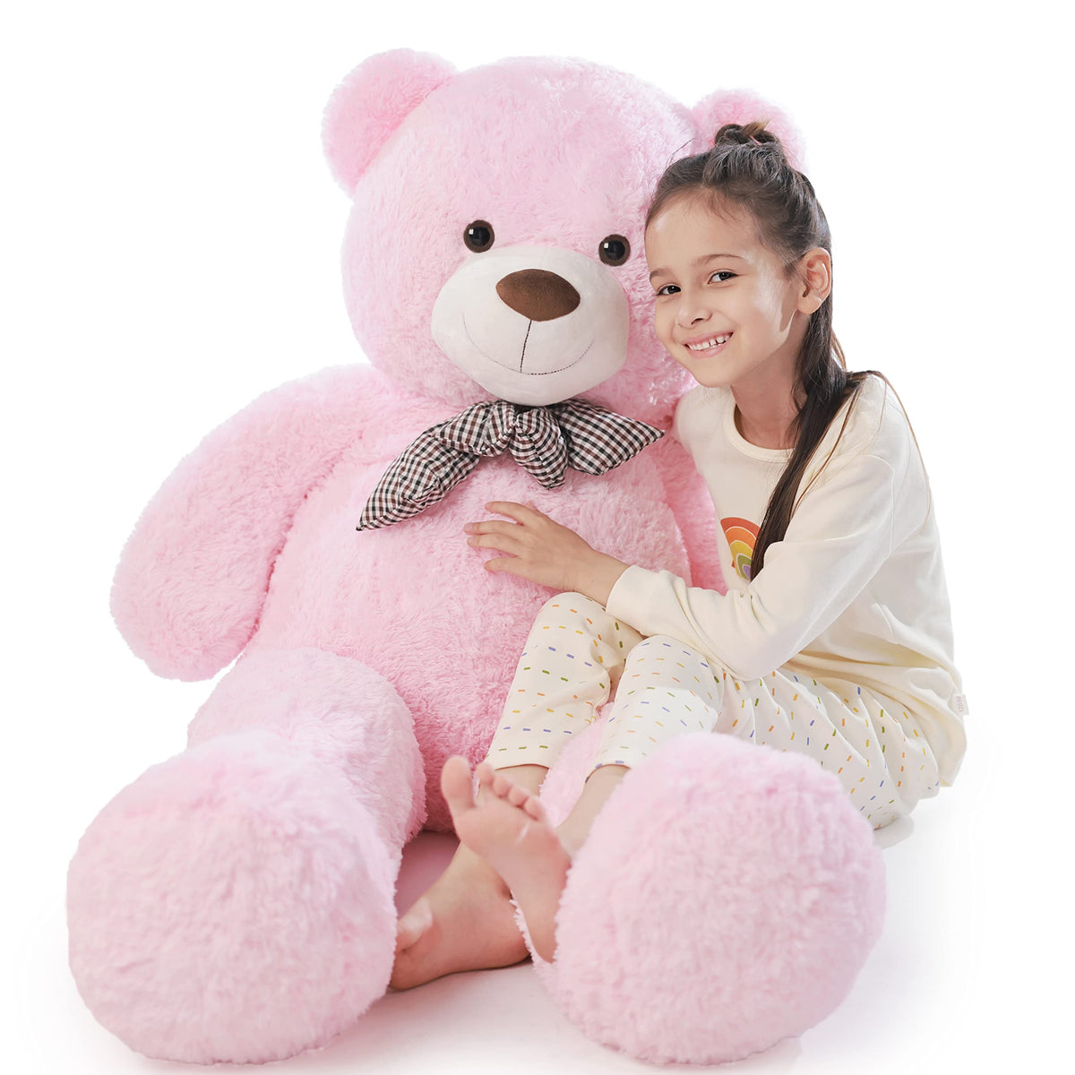 Poutmac big pink teddy bear 4ft front view ideal for cuddling and gifting