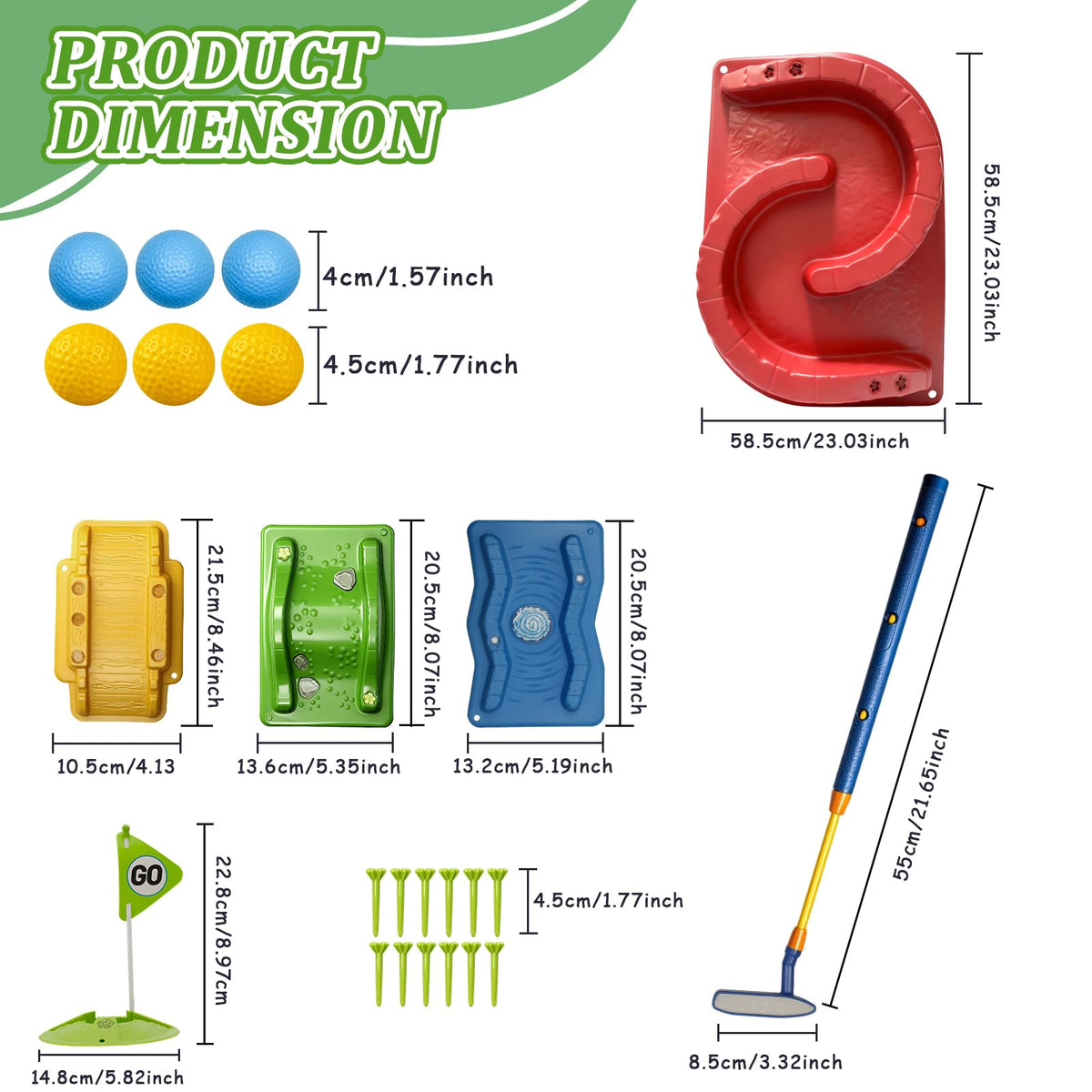 POWCAVA Kids Golf Set hole cup supports target practice for beginners