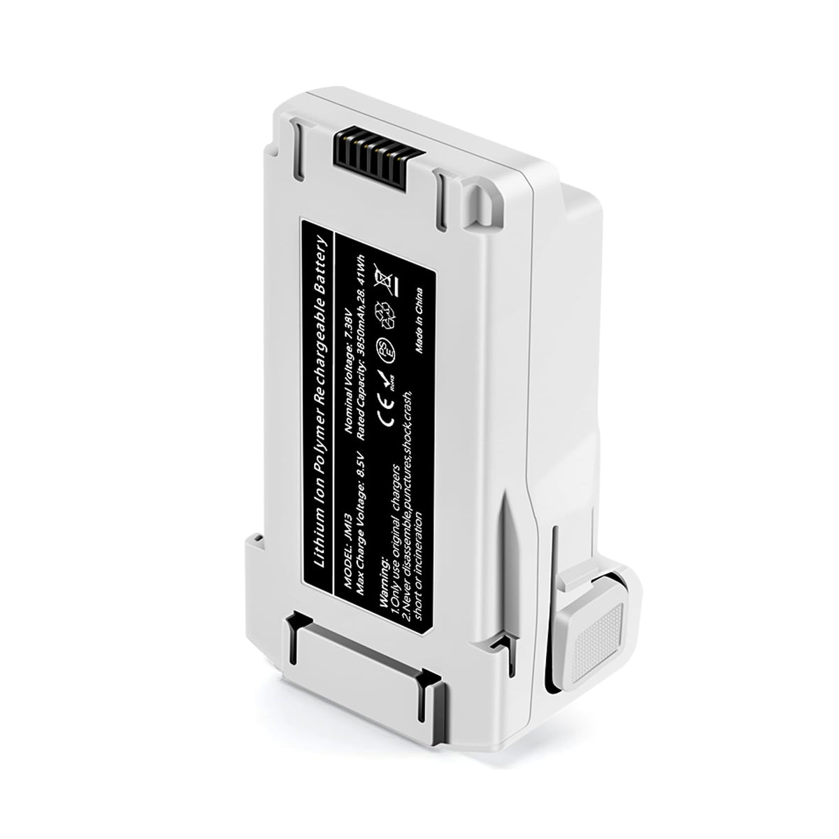 PoweLyt Mini 3 battery front view; 3850mAh power for longer drone flights.