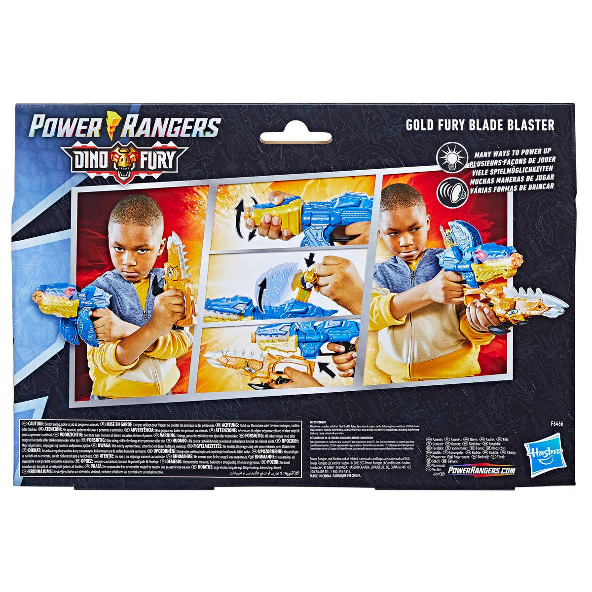 Power Rangers Dino Fury Gold Fury key enhances morphing play with compatible morphers.