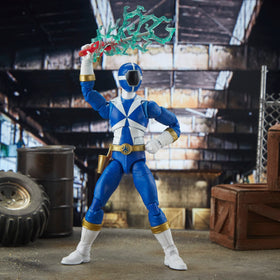 Dynamic pose of Blue Ranger for action-packed display scenes.
