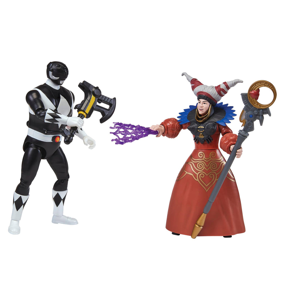 Power Rangers Mighty Morphin Auto-Morphin Black Ranger morph pose for playtime action.